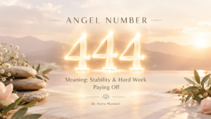angel number 444 meaning shown as glowing numbers
