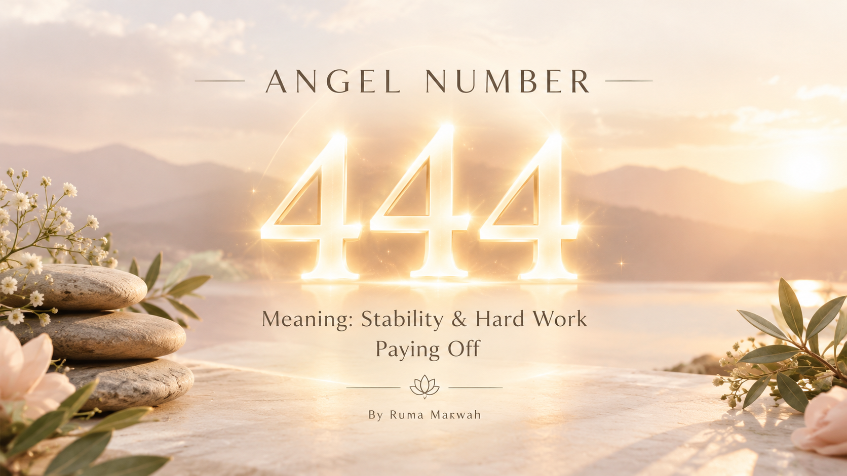 angel number 444 meaning shown as glowing numbers